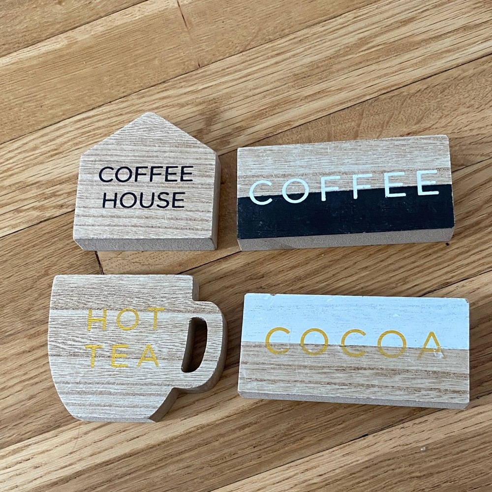 Wooden Coffee and Tea kitchen decor